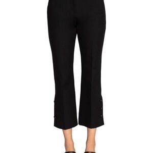 Trina Turk Ore Cropped Bootcut Pants Black High Rise Stretch Size 12